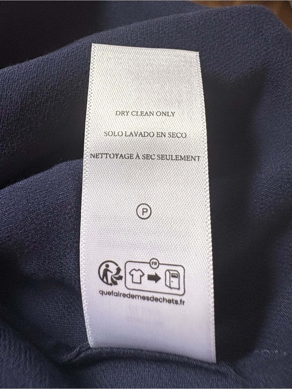 Rails Monique Navy Blue Satin Back Crepe Midi Slip Dress Asymmetrical Hem Sz M - Picture 15 of 16